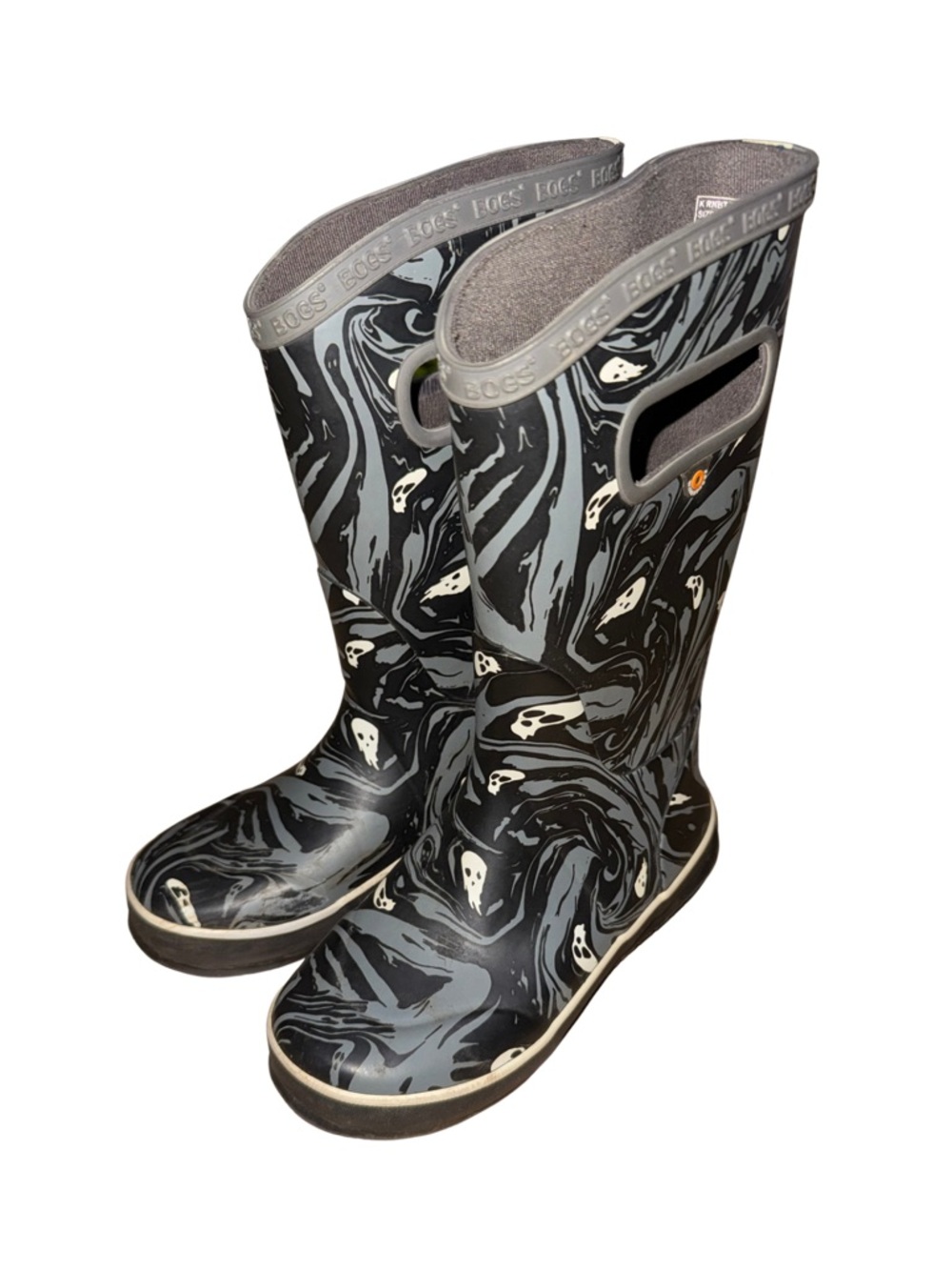 Bogs Kids' Spooky Ghost Waterproof Rain Boots - Size 2